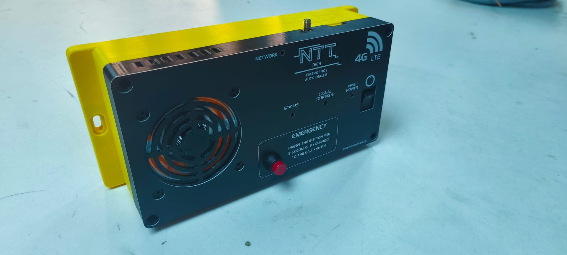 PETG enclosure for NTT-Tech's 4G elevator emergency dialer