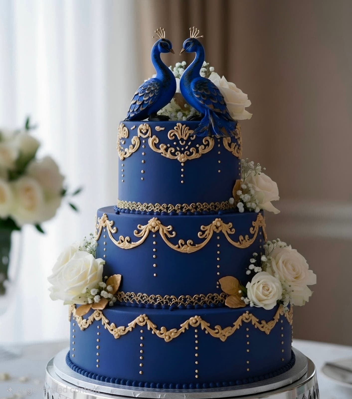 Peacock Pair Wedding Topper